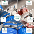 20FT Hose Clamps,304 Stainless Steel Hose Clamp Assortment Kit DIY Metal Strapping with Holes+10 Fasteners,Adjustable Worm Gear Large Hose Clamps Metal Band Screw Clamp Straps for Pipe,Duct,Tube