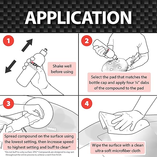 Malco Epic Paint Correction System Kit – Save Time with The Malco 2-in-1 Automotive Polish and Compound Kit/Works with All Dual Action and Orbital Polishers for a Professional Shine (800213)