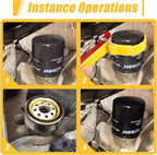 Strap Wrench Handle 8 Inches, Steel Handle Adjustable Strap Wrench for Replacing Water Filter, PVC Pipe Joints, Oil Filter, Swimming Pool Connection (Red Handle, Yellow Strap)