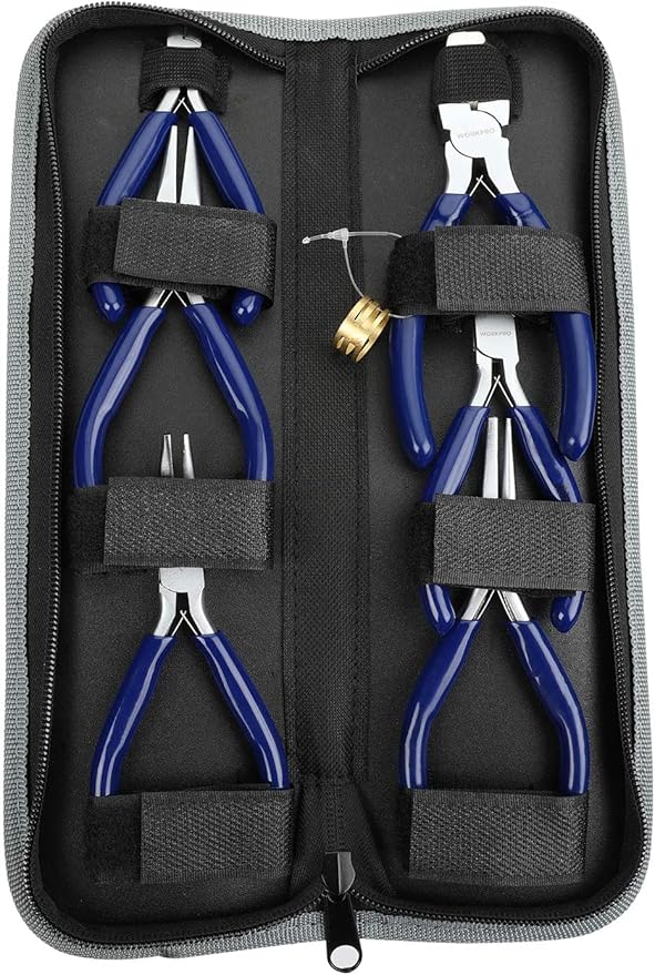 WORKPRO 7-Piece Jewelers Pliers Set, Jewelry Making Tools Kit with Easy Carrying Pouch (Blue)
