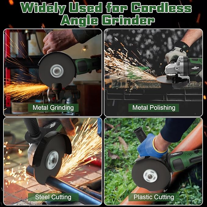 Cordless Angle Grinder, 20V 5 inch Electric Grinder Power Tools with 2 X 4.5Ah Battery, Adjustable Handle,Brushless Motor for Polishing, Grinding & Cutting