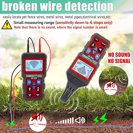 NOYAFA nf-826 Underground Cable Locator, Wire Tracking Detector, Wall and Underground Pipeline Wire Detector. Fuse, Switch, Short Circuit Breaker Fault Finder/Rechargeable Underground Wire Detector