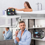 Travel Toiletry Bag for Men and Women - Large Hanging Toiletry Organizer - Waterproof Hygiene Bag with Metal XXL Swivel Hook, with Sturdy Zippers and 19 Compartments for Toiletries, Makeup, Cosmetics