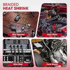 2 in 1 Heat Shrink Braided Sleeving Fabric Tubing-Perfectly fit Irregular Shape Hose/Cable/Wire (3/4"(19mm), 32FT)