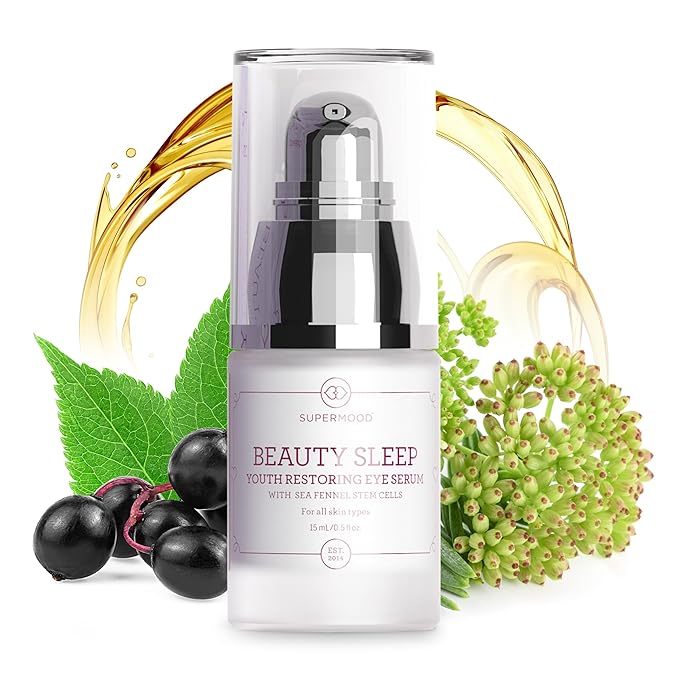 Overnight Eye Serum - Under Eye Serum for Night Time w. Hydrating Elderberry & Sea Fennel Stem Cells, Reduces Under-Eye Bags & Wrinkles, Anti-Aging Eye Serum-VeraVaultWomen