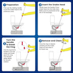 59787 Model K-3 Toilet Auger Clog Remover Toilet Snake for Unclogging with 3-Foot Snake and Bulb Head, Toilet Auger Snake for Unclogging Toilets for Home, Office, School, and More