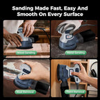 5-Inch Random Orbital Sander with Brake, 3.0AMP Electric Palm Sander 6 Variable Speed, 13000RPM Power Sander with 15pcs Sandpapers, ZeroDust & Vacuum Attach Collection System for Woodworking Sanding