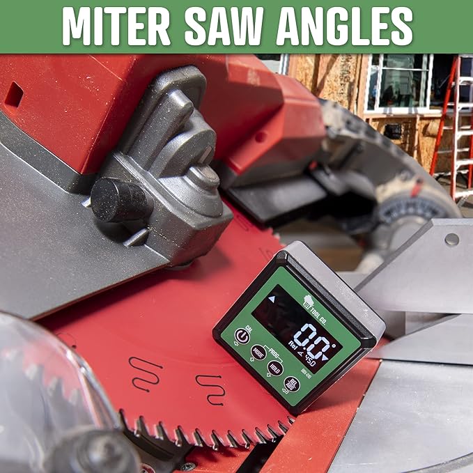 Wisconsin Tool Magnetic Digital Electronic Level and Angle Finder Gauge and Bevel Box, Programmable High-Contrast Angle Measurement Tool with Storage Pouch, Batteries Included