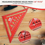 Rafter Square 7 Inch and Framing Square 12 Inch Carpenter Square Set, Woodworking Square Tool, Aluminum Squares Metal Ruler for Woodworking