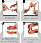 Bates- PVC Pipe Cutter, Cuts up to 1-1/4" Inch, Mini Tube Cutter 1/8" to 7/8", Ratcheting PVC Pipe Cutter Tool, Pipe Cutters PVC Pipe Shears, Plastic Pipe Cutter, PVC Cutter Tool, PVC Ratchet Cutter