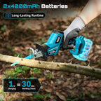 Seesii Reciprocating Saw Cordless, Variable Speed 3500 RPM Brushless Motor with 8 Saw Blades, 2 x 4.0Ah Batteries, LED Light, Tool‑Free Blade Change, Portable for Wood PVC Cutting