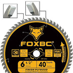 FOXBC 6-1/2 inch Circular Saw Blade 40T 60T Combo Pack, Ultra Fine Finish for Wood Cutting, Thin-Kerf with 5/8" Arbor