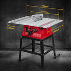 Table Saw, 10 Inch 15A Multifunctional Jobside Table Saw with Stand & Push Stick, 90° Cross Cut & 0-45° Bevel Cut, 5000RPM, Adjustable Blade Height for Woodworking