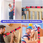 Multi-Function Foldable Level - 28 Inch Foldable Measuring Tool with 4 Easy-Read Level Bubbles 45/90/180, Multi-Angle Measurement Tool for Carpenters, Woodworkers, Fabricators