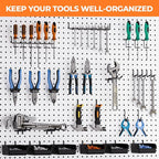 INCLY 220PCS Extra Thick 1/4" Pegboard Accessories Organizer Kit, Heavy Duty Black Pegboard Hooks with Bins and Peg Lock, Peg Board Hooks Assortment for Garage Wall Attachments Hanging Tools