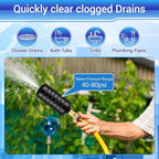 Drain Cleaning Bladder- Fits 1" to 2" Pipes, 3/4" Hose Thread Valve,Ideal for Sinks, Showers, Tubs & Sewer Lines, Rubber, Easy Daily Use, Cold Water Only (L:4" to 6")