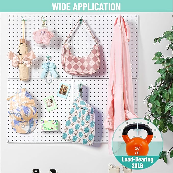 HUHOLE Pegboard Hooks 2 Inch 50PC, Blue Peg Board Hooks, Fit 1/4" or 1/8" Pegboard, Ideal Peg Board Organizer Accessories for Garage Tool Organization, Wall Storage (Blue, 2 Inch)