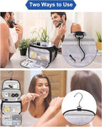 Relavel Toiletry Bag for Men, Hanging Toiletries Bag for Women Water Resistant Dopp Kit Shaving Bag, Travel Essentials Large Capacity Organizer Case for Toiletries Accessories, Black