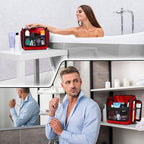 Travel Toiletry Bag for Men and Women - Large Hanging Toiletry Organizer - Waterproof Hygiene Bag with Metal XXL Swivel Hook, with Sturdy Zippers and 19 Compartments for Toiletries, Makeup, Cosmetics