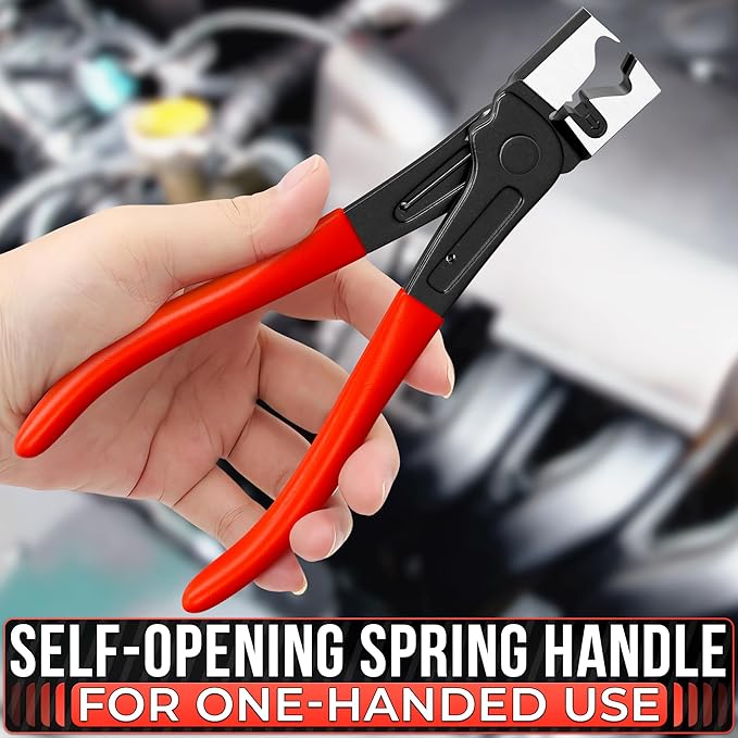 CV Boot Clamp Pliers – Car Hose Clamp Pliers Automotive – 6.97" Forged Steel Tool with Non-Slip Grip and Spring Gate Design for Clic R, Fuel Line, EVAP & Coolant System Clamps, Heavy-Duty Build