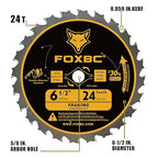 FOXBC 6-1/2 inch Circular Saw Blade 24T 40T 60T Combo Pack, Ultra Fine Finish for Wood Cutting, Thin-Kerf with 5/8" Arbor