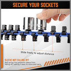 HORUSDY 6Pcs Double Sided Socket Organizer, 1/4-Inch, 3/8-Inch, 1/2-Inch, Premium Quality Socket Holders (6Pcs Double Sided Socket Organizer)