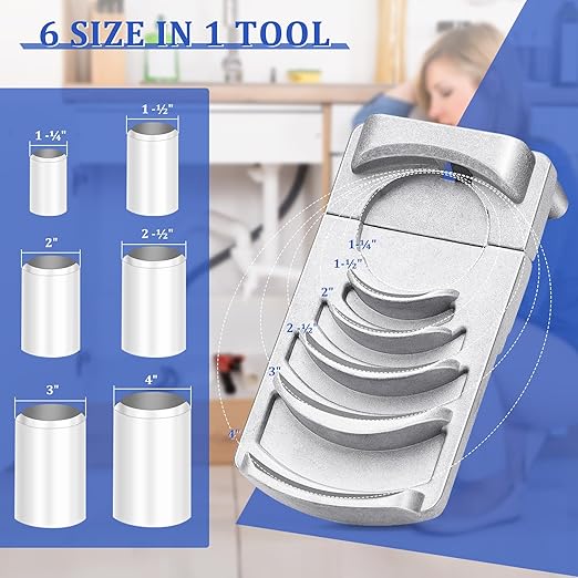 Deburring Tool for Plastic Pipe, Suitable for 6 Pipes Size from 1-1/4 to 4-Inch, Professional PVC Pipe Reamer, PVC Chamfer Tool Creates Smooth Chamfer, Achieve More Uniform Coverage and Adhesion