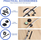 Cable Organizer Box Set of Three, Power Cover Cord Holder Surge Protector for Desk (Black)