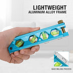 DURATECH 6.25-Inch Level, Magnetic Torpedo Level with 0°/30°/45°/90° Bubbles, V-Groove, Large Viewing Window, Aluminum Alloy Body, Hanging Hole, SAE and Metric Scale for DIY Projects and Household Use