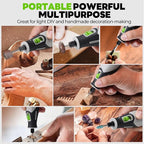 PHALANX Rotary Tool - 4V Cordless Rotary Tool Kit Accessories 80 PCS 2500mAh Li-Ion Battery, Preset 5 Speed Adjustment Grinder Tool for Cutting Sanding Carving Polishing Engraver DIY Crafts