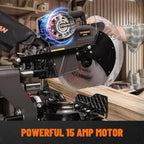 12-Inch Dual-Bevel Miter Saw, Compound Sliding Miter Saw, Ambidextrous Operation, 3800RPM, 4.2 x 13in Cutting Capacity, Laser Guide, 0-45° Bevel & Miter Cut, 9 Positive Stops, 15-Amp Corded