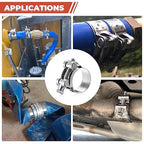 AKIHISA 4 Pack 26-28mm ID Range T-Bolt Hose Clamps 304 Stainless Steel Heavy Duty Adjustable Tube Clamp1 to 1.1 Inch