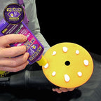 Wizards 11204 Yellow Foam Cut Buffing Pad – Polishing Pad for Orbital Buffer – Auto Paint Correction – Vehicle Detailing DA Attachment – Compound Tool for Car Scratches and Repairs - 8.5 x 1.25 Inch