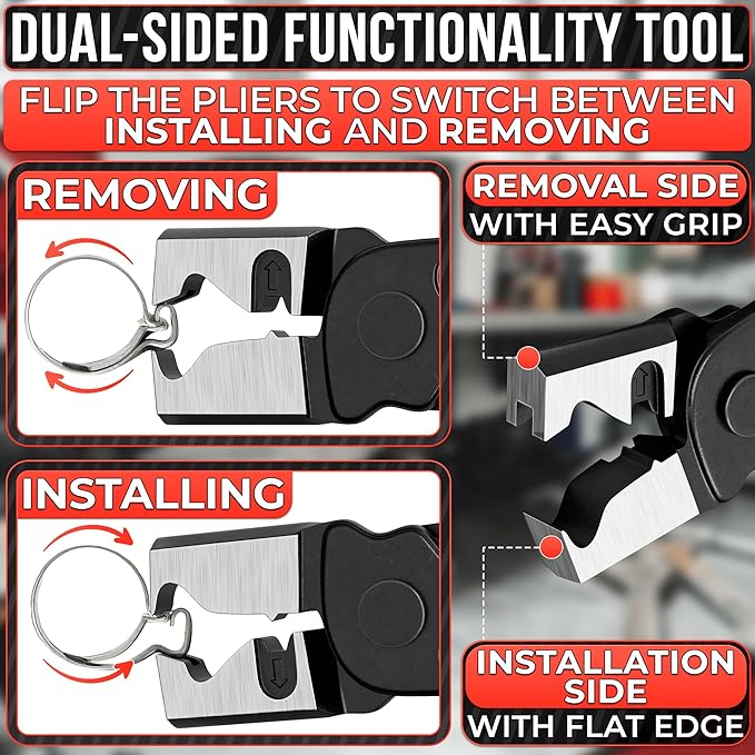 CV Boot Clamp Pliers – Car Hose Clamp Pliers Automotive – 6.97" Forged Steel Tool with Non-Slip Grip and Spring Gate Design for Clic R, Fuel Line, EVAP & Coolant System Clamps, Heavy-Duty Build