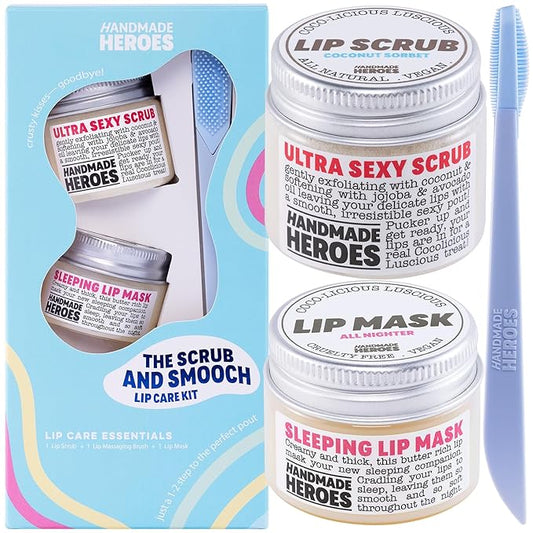 100% Natural Lip Scrub, Vegan Conditioning Coconut Lip Exfoliator - Gentle Exfoliant, Sugar Lip Polish and Lip Exfoliator Scrubber for Chapped and Dry Lips (Original 3pc Set)-VeraVaultWomen