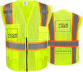 BeautyWill Custom Safety Vest Customized Logo Class 2 High Visibility Reflective Vest with Pockets Construction workwear