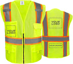BeautyWill Custom Safety Vest Customized Logo Class 2 High Visibility Reflective Vest with Pockets Construction workwear