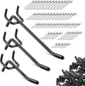 60Pcs Pegboard Hooks,2/4/6 inch Peg Board Hooks for Hanging.These Durable pegs fit 1/4" pegboard,Ideal peg Board Organizer Accessories for Tools,Kitchens,or Stores 1“ Hole Pitch