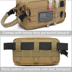 Tactical Toiletry Bag for Men Dry Wet Separate Dopp Kit Travel Hygiene Bag EDC Utility Tool Molle Pouch Mens Shaving Kit Travel shower Bags (Khaki)