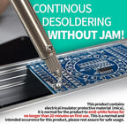 YIHUA 929D-V Electric Desoldering Soldering Iron Solder Sucker Desoldering Pump with Shorter Charging Handle and Desoldering Nozzles 1.0mm 1.2mm for Through-Hole Desoldering