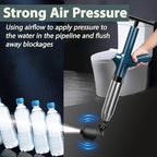 AHN Toilet Plunger Heavy Duty Air Drain Blaster,Drain Clog Remover Tool,High Pressure Drain Blaster with Visual Barometer,Toilet Clog Remover Plungers for Kitchen Clogged Pipe Sink Bathroom(Blue)