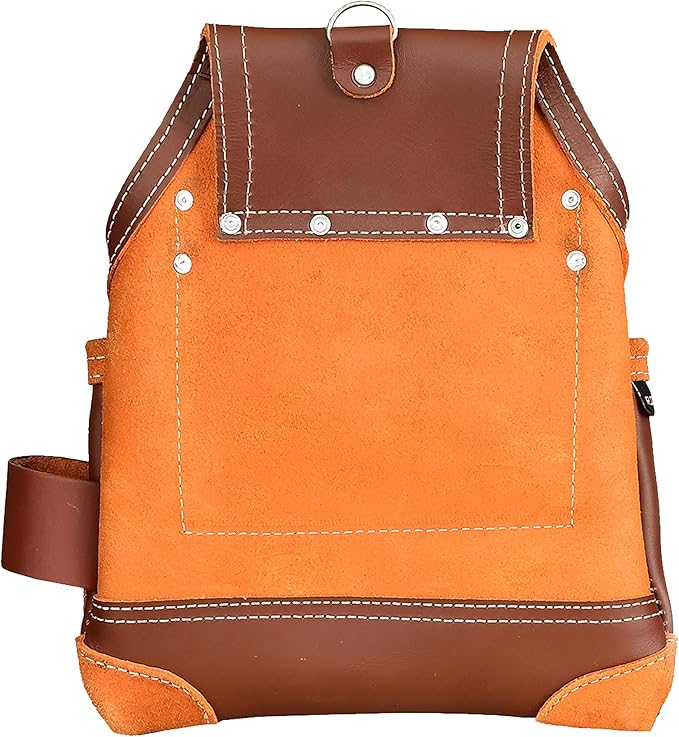 Leather Tool Belt 8 Pockets Leather Tool Pouch | Carpenters Tool Belts For Men Construction Tools Apron Tool Bag Organizer Utility Pouches (Maroon, Standard)