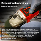 DOGTOOTH 21V 4-1/2'' Brushless Cordless Angle Grinder Kit, Max 10000 RPM, Compatible with Makita 18V Battery, 1 * 4.0 Ah Battery, Charger, 4 Cutting&Grinding Discs and Carry Case