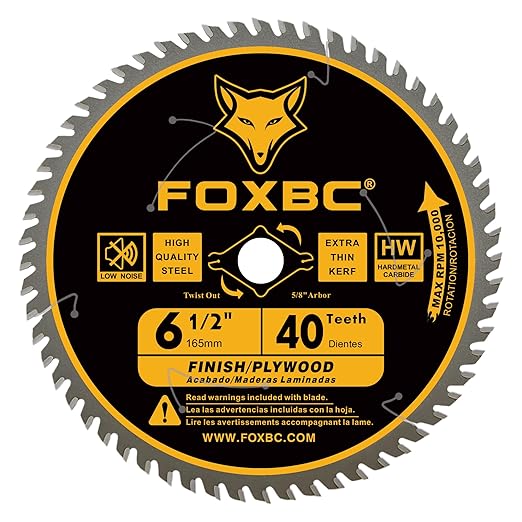 FOXBC 6-1/2 inch Circular Saw Blade 24T 40T 60T Combo Pack, Ultra Fine Finish for Wood Cutting, Thin-Kerf with 5/8" Arbor