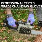 Vgo... Chainsaw Gloves,12-Layer Saw Protection on Left/Both Hand Back,Cow Leather Gloves,Touchscreen