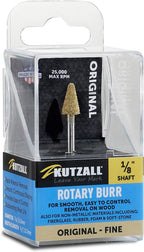 Kutzall Original Taper Rotary Burr, 1⁄8" Shaft, Fine - Wood Carving Bit for Dremel, Foredom, DeWalt, Milwaukee. Abrasive Tungsten Carbide, 1⁄4" (6.3mm) Head Dia. X 1⁄2" (12.7mm) Length, T-14-EG
