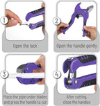 Bates- PVC Pipe Cutter, Cuts up to 1-5/8", Purple Ratcheting PVC Pipe Cutter Tool, Pipe Cutters PVC Pipe Shears, Plastic Pipe Cutter, PEX Pipe Cutter, PVC Cutter Tool, PVC Ratchet Cutter