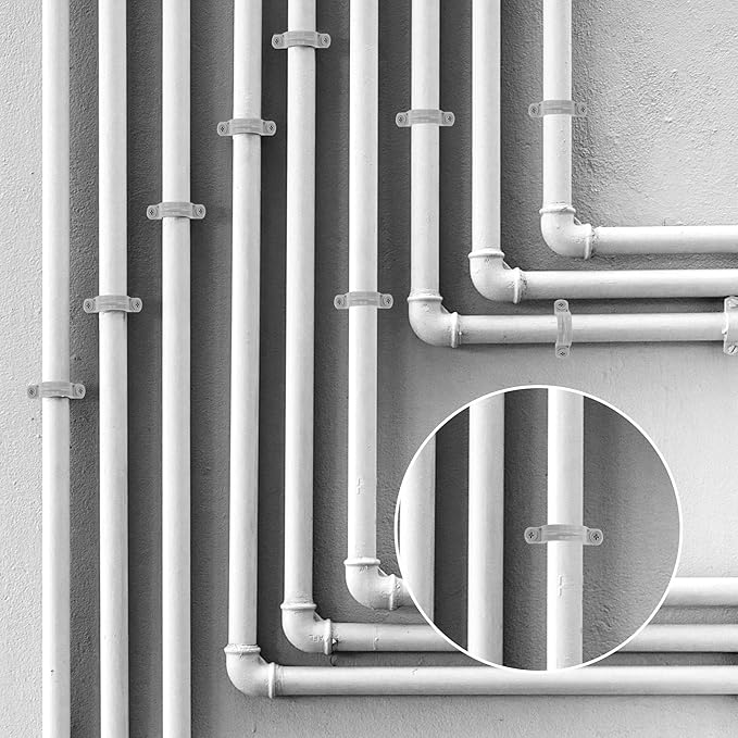 100 Pcs PVC Pipe Straps 3/4 Inch, Plastic Conduit Clamp Pipe, 2 Holes Heavy Duty U Clamps for 3/4 PVC Pipe Conduit Cables Hose