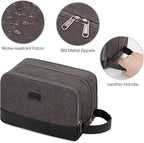 WANDF Travel Toiletry Bag for Men Large Toiletries Shaving Bag Water Resistant Hanging Dopp Kit Travel Accessories Bag for Women Men (Dark Grey)