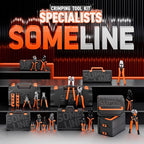 SOMELINE Non-Insulated Ferrule Crimping Tool Kit,Self-Adjusting Crimping Pliers for wire ferrules AWG 24-8,with 9 Sizes Non-Insulated Wire Ferrules,Square Crimping Pliers Crimp Connector Kit